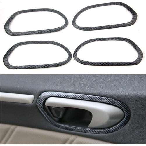 For Honda Civic 8th 2006 2007 2008 2009 2010 2011 4pcs Carbon Fiber ABS Inner Door Handle Frame Cover Trim Mouldings Accessories