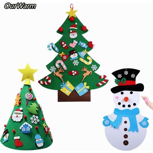 OurWarm DIY Felt Craft Snowman Toddler Christmas Tree Toys Christmas Decoration For Home Kids Baby Gift Merry Christmas New Year