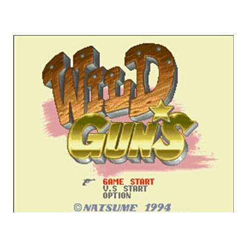 Wild Guns 16 bit Big Gray Game Card For USA NTSC Game Player
