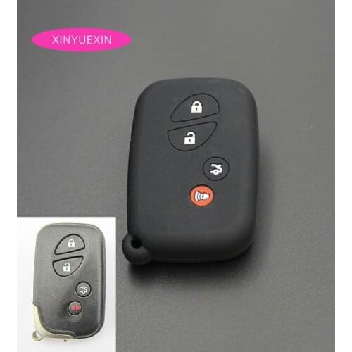 Xinyuexin Silicone Car Key Case Cover Set for LEXUS RX LX GX Smart Remote KeyLess Enter Silica Gel Car-styLing 4Buttons
