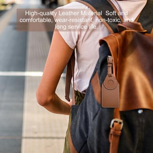 Protective Case Leather For Airtag Non-toxic Luggage Tag Holder Anti-lost Tracking Tracker Locator Tag Portable Label Travel