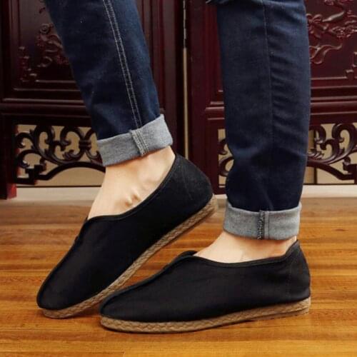 ZFTL Chinese traditional handmade mens shoes retro linen breathable bottom sweat-absorbent comfortable light women shoes 0108