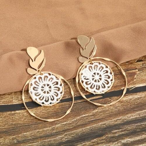 Women Jewelry Earring Trend Fine Flower Woven Net Tassel Pendant Woman Accessories Vintage Luxury Multicolor Womens Earrings