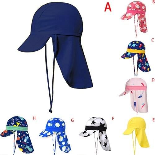 1pc Summer Cartoon Baby Kids Swimming Cap Sun Protection Beach Sun Hats Waterproof for Boys Girls Children Outdoor Hat
