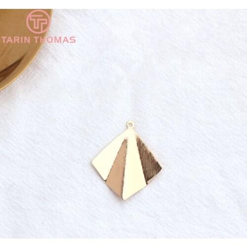 10PCS 27x32MM 24K Gold Color Plated Brass Square Shaped Charm Pendants for DIY Jewelry Making Findings Accessories