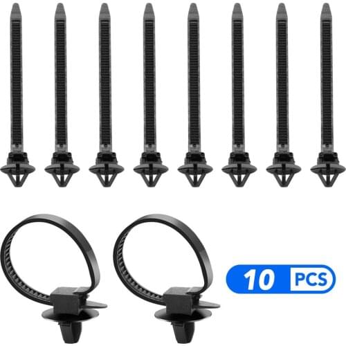 10PCS Car Cable Fastening Ties Nylon For Ford Focus 2 3 Fusion Mondeo 4 Kuga Chevrolet Cruze Lacetti Aveo Accessories