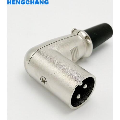 3pin Right angle XLR connector Male XLR Microphone connector for 6mm diameter cable 6pcs