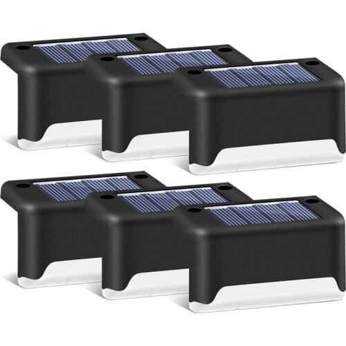 6 PCS High Quality Solar Stair Light Outdoor Waterproof Courtyard Garden Landscape Solar Garden Pathway Yard Step Lights Gutter
