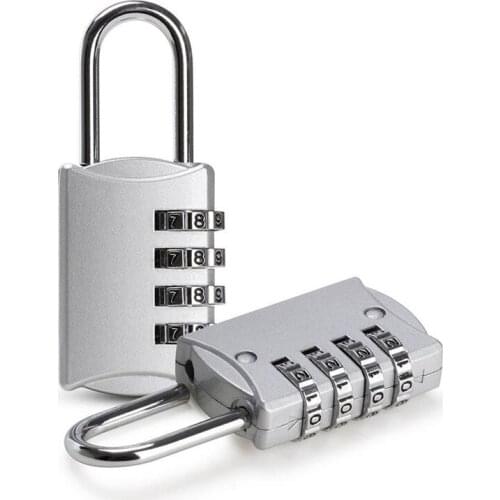 Promotion! 2 Pcs Padlock Code 4 Digit Security Anti-theft Zinc Alloy perfect for Locker, Travel Case Etc-Silver Gate