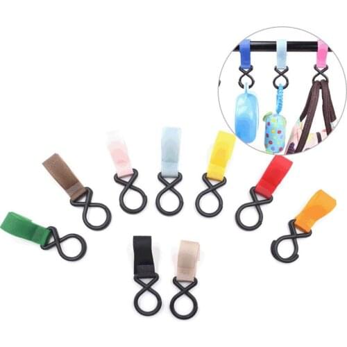 Baby Stroller Accessories Infant Trolley Car Nylon Velcro Hook Multipurpose Child Convenient 360 Degree Rotation Hanging Hooks