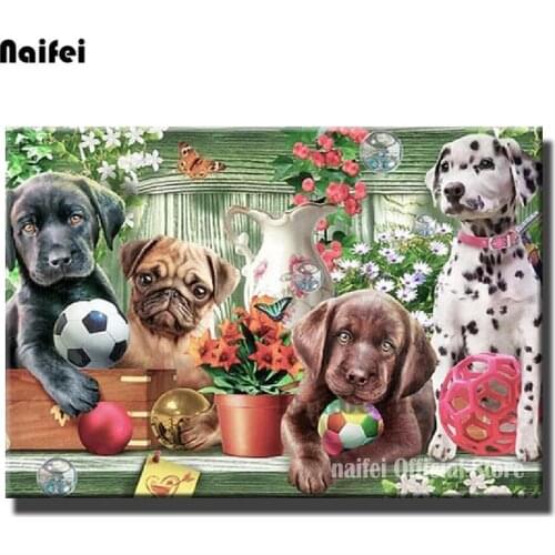 Diy 5D Diamond Painting Cross Stitch Labrador Sharpei Diamond Embroidery Pet Dog Garden Picture Full Square/Round Drill