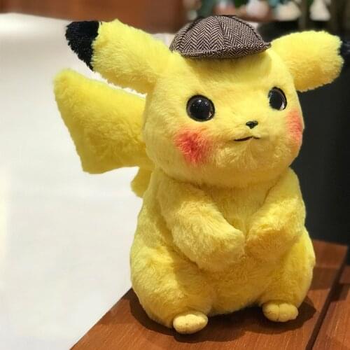 Anime peripheral Pokemon Detective Pikachus Stuffed Toys kawaii room decor Doll Action Figure Collection Christmas Gifts For Kid