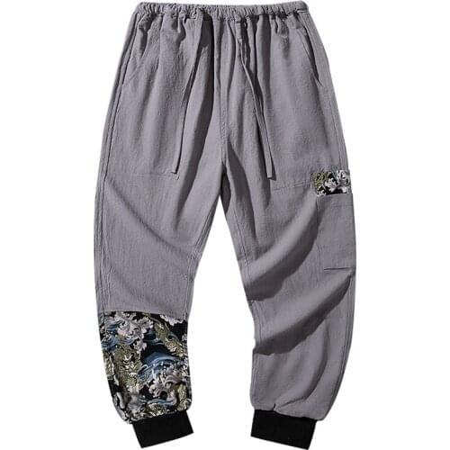 Chinese Style Thin Linen Casual Pants 2021 Summer Retro Jogging Pants Men Clothing Loose Plus Size Harem Trousers Male KK3571