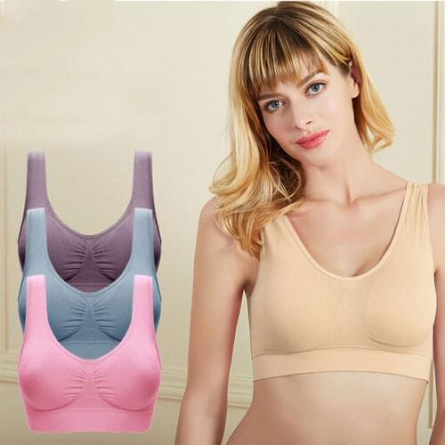 3Pcs Bras Women Seamless Bra with Pads Bralette Push Up Brassiere Vest Wireless Active Fashion Underwear Plus Size