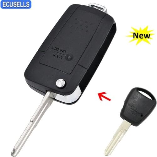 1 Button Flip Folding Remote Car Key Shell Case Fit For Hyundai Getz Accent for Kia Rio Picanto Carens with Left Blade