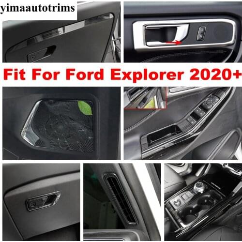 For Ford Explorer 2020 2021 Window Lift Speaker Shift Gear Panel Handle Bowl Frame Decor Cover Trim Stainless Steel Accessories