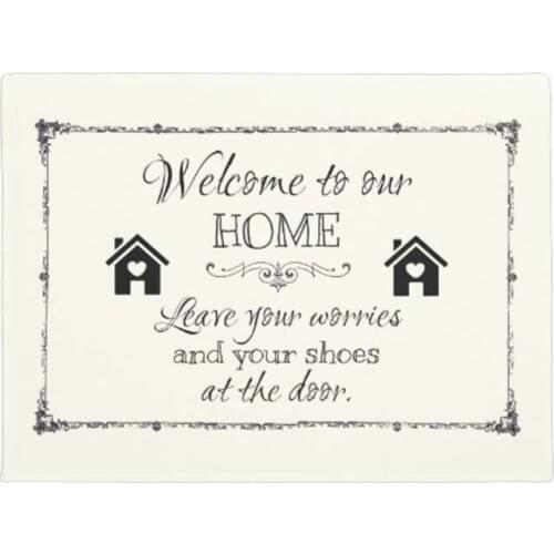 Welcome Mat: Leave your worries and your shoes Doormat Home Decoration Entry Non-slip Door Mat Rubber Washable Floor