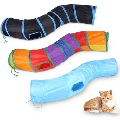 Cat Channel Toys S-curved Pet Cat Tunnel Runway Cat Toy Supplies Interactive Cat Toy Pets Toys