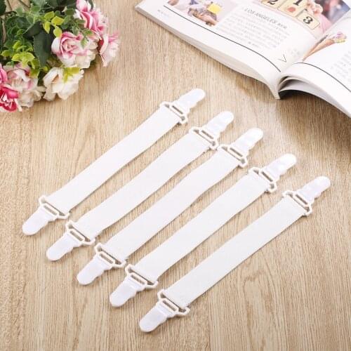 Hot 4Pcs/set White Bed Sheet Mattress Gripper Cover Blankets Grippers Clip Holder Fasteners Elastic Set Bed Sheet Clip Fasteners