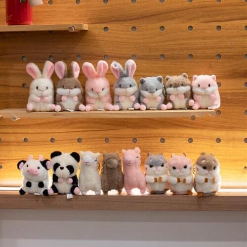 Kawaii Panda&Cows&Alpaca&Hamster&Rabbit&Squirrel Designs , Keychain Pendant Plush Stuffed Toy Doll , Soft Plush Toys For Bouquet