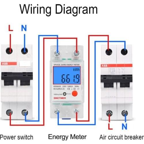 DDS6619 Rail LCD Digital Backlight Single Phase Energy Meter Multifunction kWh Dropship