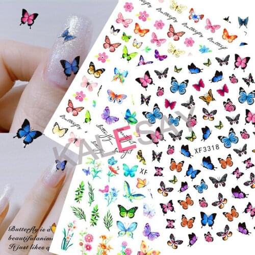 Cartoon Cute 3D Nail Art Sticker Decal DIY Butterfly Nail Sticker Back Glue Manicure Sticker on Nail Design Decoration Adhesive
