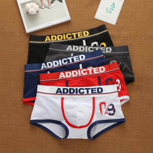 Mens Korean letter cotton low waist underwear elastic style fashion pants