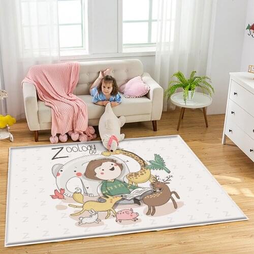 Cartoon Children 3D Printed Non-slip Carpets For Living Room Bedroom Area Rug Soft Flannel Kids Room Play Crawl Floor Mat Decor