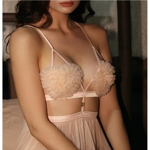 Sexy Sleepwear Women Floral Night Wear Sexy Lingerie Female Nightgown Night Dress Backless Lace Nuisette Babydolls Exotic FJ023