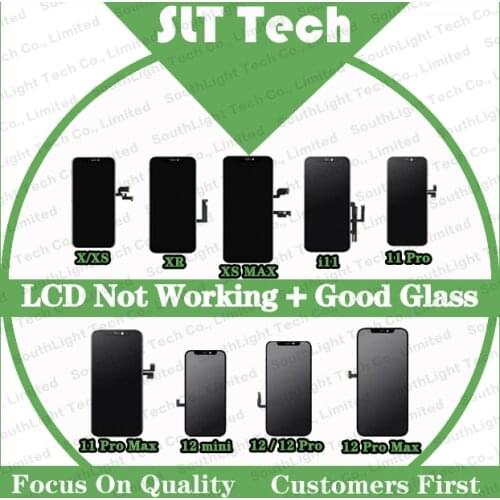 For Iphone Xs 11 12 Pro Max Mini Original LCD Screen Touch Digitizer Assembly Not Working Display With Good Glasses