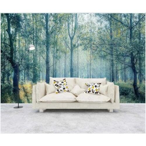 Custom photo wallpaper for walls 3 d murals Green large watercolor woods forest background wall papers home decoration