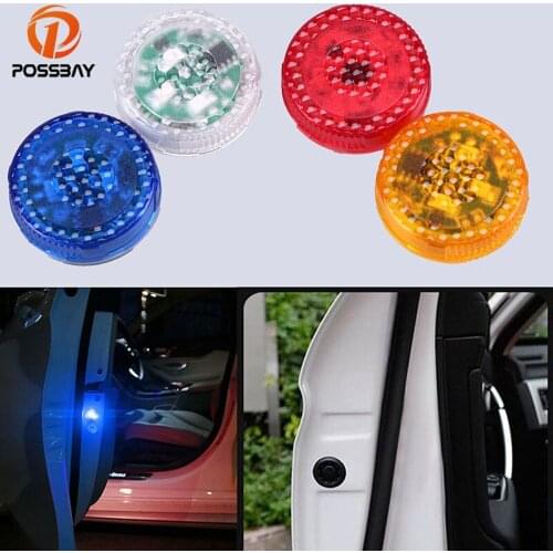 POSSBAY Car Door Opened Warning Strobe Light 3 LED Anti-collid Flash Light 5LED Indicator Hit Avoid Lamp Red/Blue/Orange/RGB