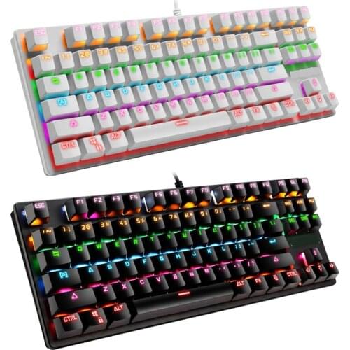 VKTECH 917-10 87 Keys USB 2.0 Wired Blue Switch Backlight Home Office Mechanical Gaming Keyboard for Windows XP/7/8/10