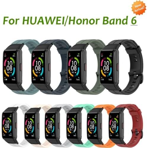 New Silicone Watch Straps For Huawei Honor Band 6 Smart Watch Replacement Adjustable Bracelet For Huawei Band 6