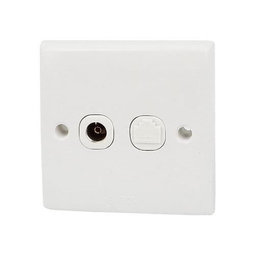 RJ45 8P8C PC Network Cable Port TV Aerial Female Socket Wall Mount Plate Panel