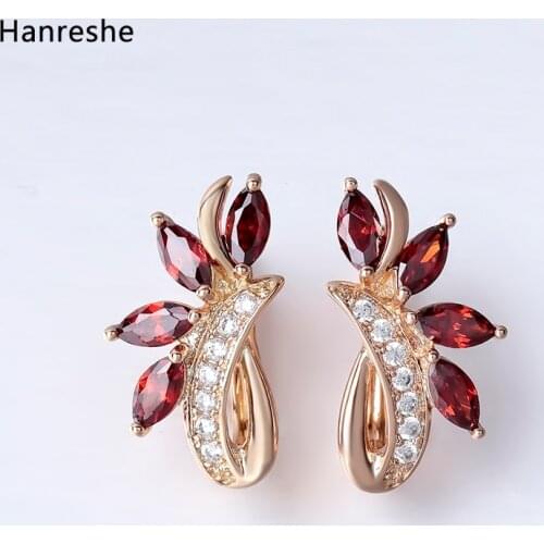 Fashion Inlay Red Horse Eye Natural Zircon Small Stud Earrings Women Rose Gold Earrings Christmas Gift Crystal Earings Jewelry