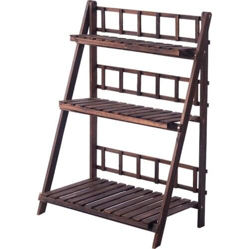 Succulent flower rack indoor living room balcony decoration solid wood multilayer shelf pot simple floor