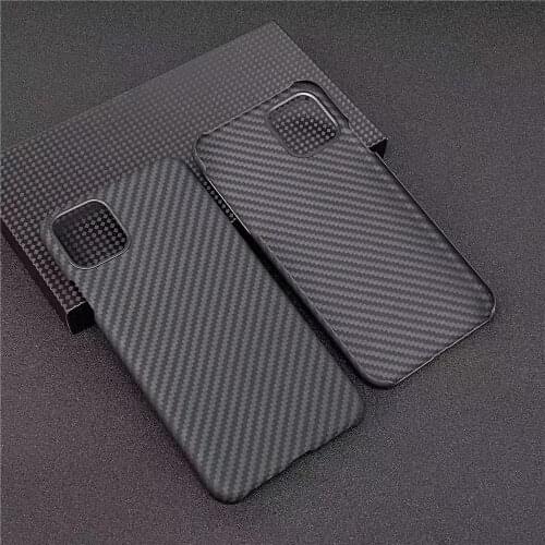 For iPhone 12 Pro Max Stylish Ultrathin Pure Carbon Fiber Protective cover For iPhone 12Mini Semiwrapped Carbon Fiber Phone Case