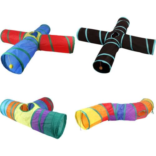 Indoor 2/3/4 5-way Collapsible Cat Tunnel Tube Kitty Tunnel Bored Cat Pet Toys Peek Hole Toy Cat Puppy Kitty Kitten Rabbit