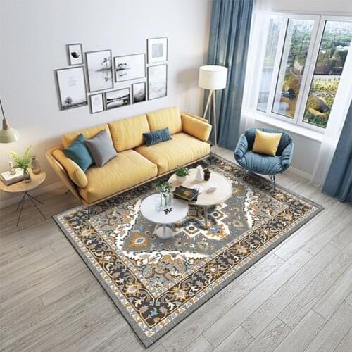 Vintage classic European 3D pattern mat Crystal velvet living room door mat Bedroom rug Bathroom kitchen anti-slip mat customize