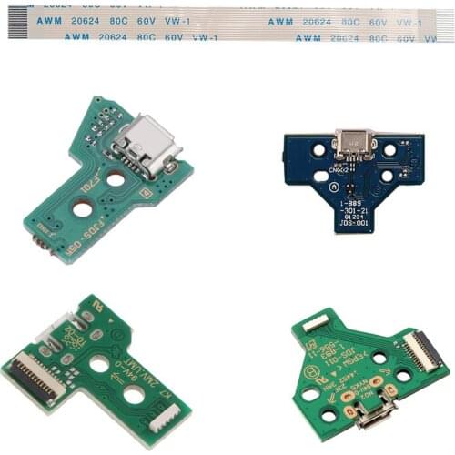 100pcs USB USB Charging Port Socket JDS-055 050 001 011 030 040 Charger Board 12PIN Cable for Playstation 4 PS4 Pro Controller