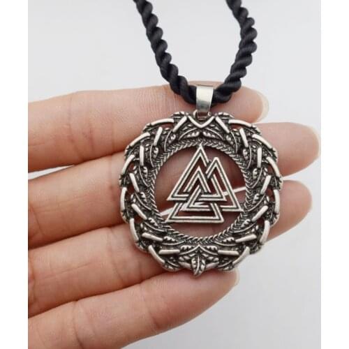 12pcs Viking Odin Valknut Pendant Necklaces Scandinavian Norse Ethnic Jewelry Talisman Gift