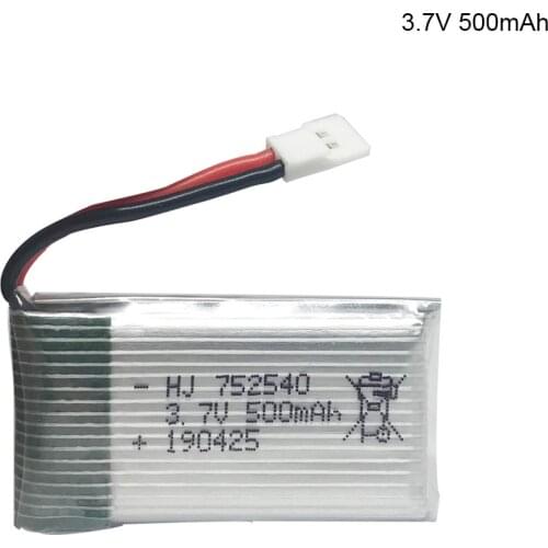 20PCS 3.7V 500mAh Lipo Battery For Syma X5C X5SW M68 Cheerson CX-30 H5C quadrocopter 752540 1S 25C 3.7 V 500 mah lithium battery