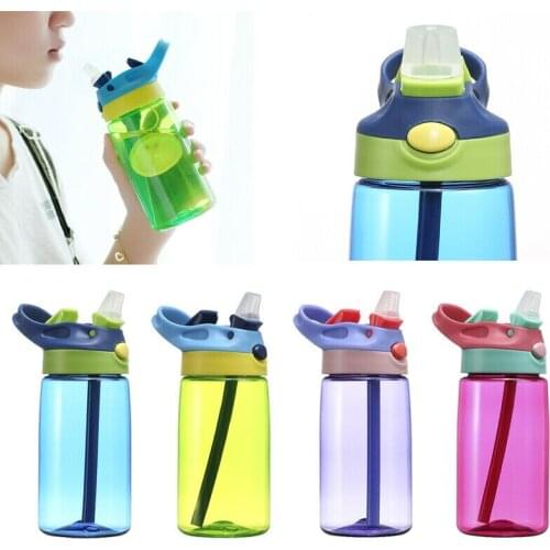 400ML Kids Boys Girls Outdoor Hot Juice Water Bottle With Straw