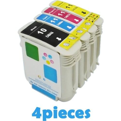 4X XiongCai Compatible ink cartridges For HP 10 11 Designjet 110 100plus C4844A Inkjet 2800dt 2800dtn printer For HP10 For HP11
