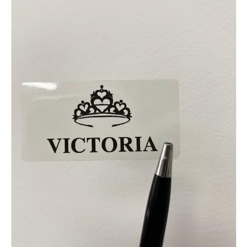 50pcs 50x25mm Transparent name Sticker Customize Stickers Waterproof Personalized Label logo nails wedding kids warning stickers