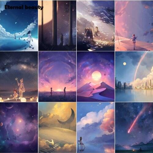 5D Diy Diamond Painting Landscape Meteor Japanese Filter Full Round Square Diamond Embroidery Mosaic Kit Scenery Home Wall Decor