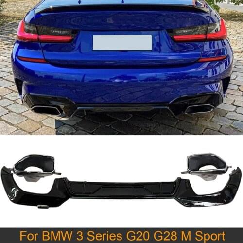 Car Rear Bumper Diffuser Lip for BMW 3 Series G20 G28 Sport M320i M330i 2019-2021 Rear Bumper Diffuser Lip Spoiler Carbon Fiber