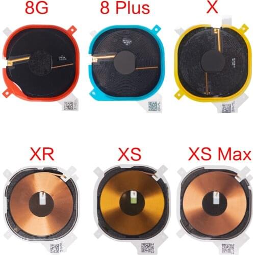 1pcs Wireless Charging Chip Coil NFC Module Flex Cable For iPhone 8 Plus X XR XS Max Charger Panel Sticker Repair Parts