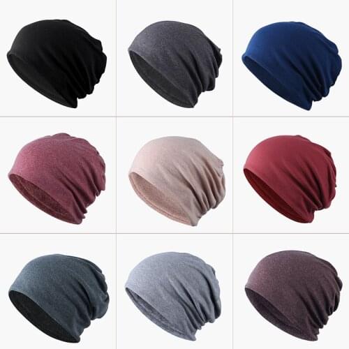 Womens Baggy Slouchy Frizzy Hair Beanie Chemo Protection Patients Care Hat Cotton Plain Stretch Turban Headwear Skull Sleep Cap